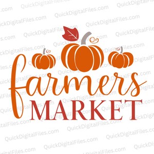 Farmers Market Pumpkin Design | Autumn Farmers Market Signage | Digital Download