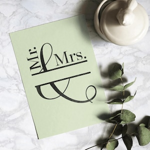 Mr & Mrs Monogram SVG PNG PDF – Elegant Wedding Design Template