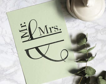 Mr & Mrs Monogram SVG PNG PDF – Elegant Wedding Design Template