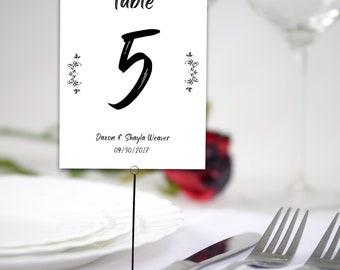 PLANTILLA DE TARJETA DE Número de Mesa MINIMALISTA, Números de Mesa de Boda, Decoración de Boda, Tarjeta de Descarga Digital de Mesa Editable, Números de Mesa Modernos