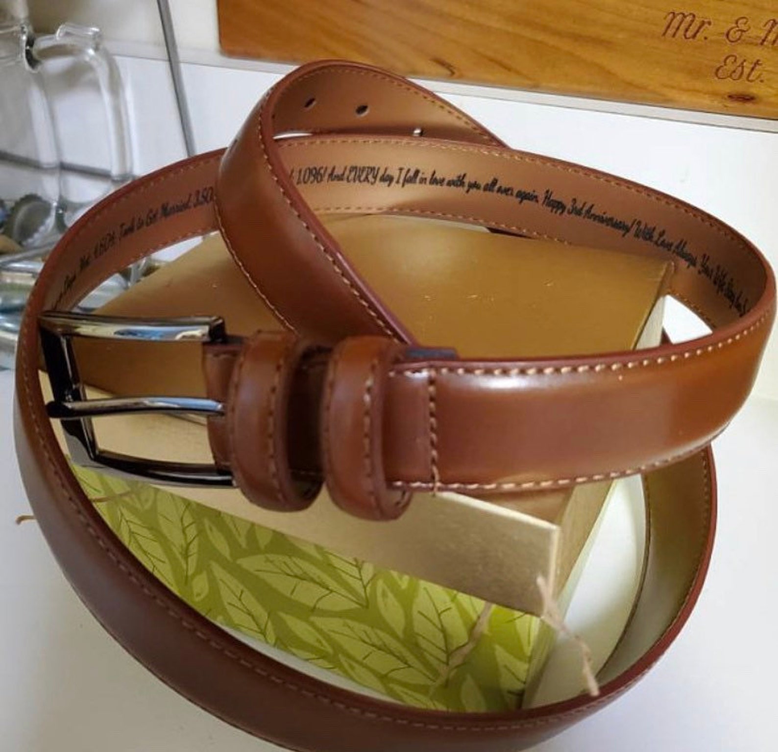 personalized leather belt