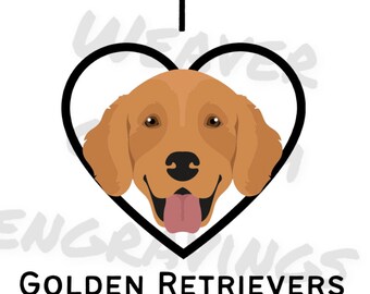 ゴールデン レトリバーが大好き SVG PNG PDF、ゴールデン レトリバー アート、犬の飼い主のクリップアート、犬の顔のデジタル デザイン昇華、レトリバーの印刷可能なファイル