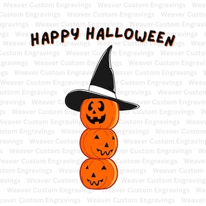 Happy Halloween With Jack-O-Lanterns SVG PNG PDF, Happy Halloween Digital Vector Clipart Designs, Pumpkin Halloween Digital Images