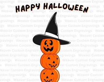 Fröhliches Halloween mit Kürbissen SVG PNG PDF, Happy Halloween digitale Vektor Clipart Designs, Kürbis Halloween Digitalbilder