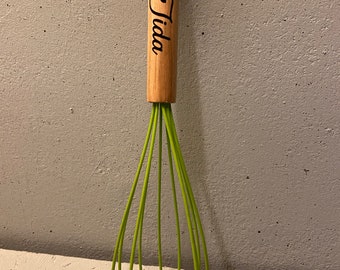 Personalized Whisk, Custom Whisk, Wooden Cooking Utensil, Wedding Gift Cooking, Bridal Shower Gift, Cooking Whisk