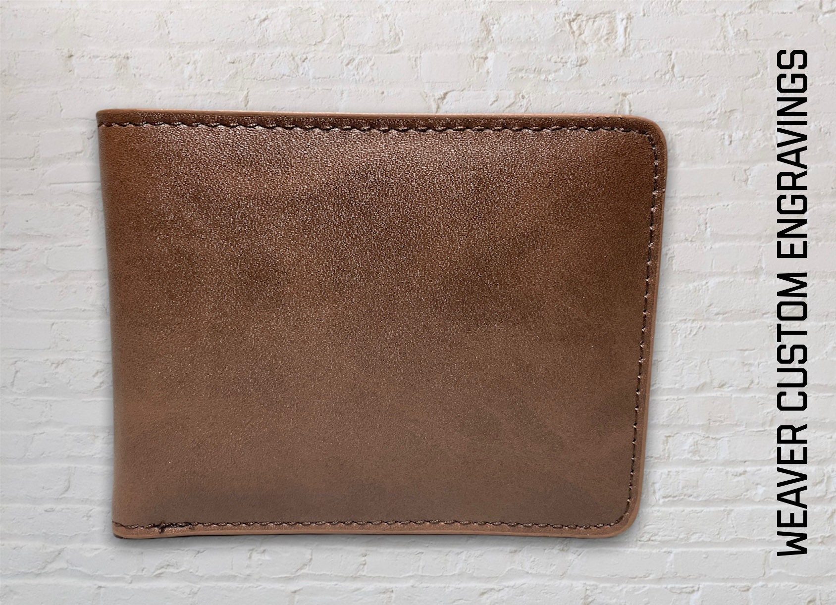 LOGO LEATHER BIFOLD Wallet, Personalized Mens Wallet, Custom Leather ...