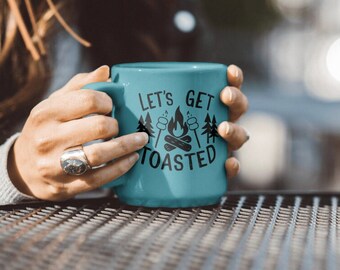 Let's Get Toasted SVG/PNG/JPEG - Campfire Marshmallow Roasting Graphic