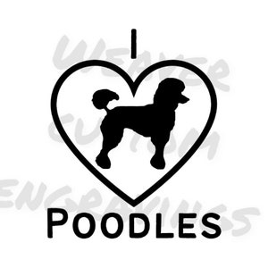 I Love Poodles SVG PNG PDF, Poodle Dog Art, Dog Owner Clipart, Dog Face Digital Design Sublimation, Poodle Lover Vector Printable Heart File