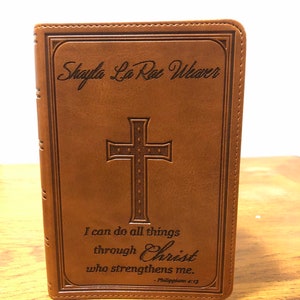 Bible Personalized Makes A Great Christian Gift, Baptism Or Birthday Leather Bible, Mothers Day Laser Engraved KJV Christian Bible image 8