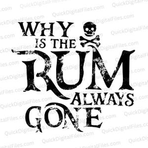 Why Is The Rum Always Gone? Pirate SVG (Digital Download)