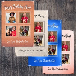CARTE D'ANNIVERSAIRE POUR MAMAN, Cartes photo de famille, Modifier et imprimer à la maison, 4 modèles différents, Carte de maman de dernière minute, Meilleure maman de tous les temps, Meilleure mère