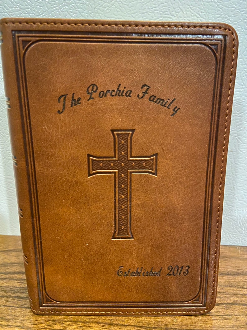 Bible Personalized Makes A Great Christian Gift, Baptism Or Birthday Leather Bible, Mothers Day Laser Engraved KJV Christian Bible image 1