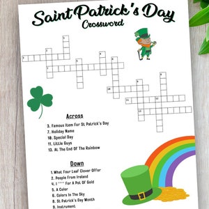 st paddys day printable crossword puzzle