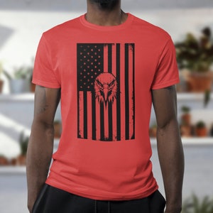 Monochromatic American Flag with Eagle SVG/PNG/JPEG - Patriotic Graphic Art