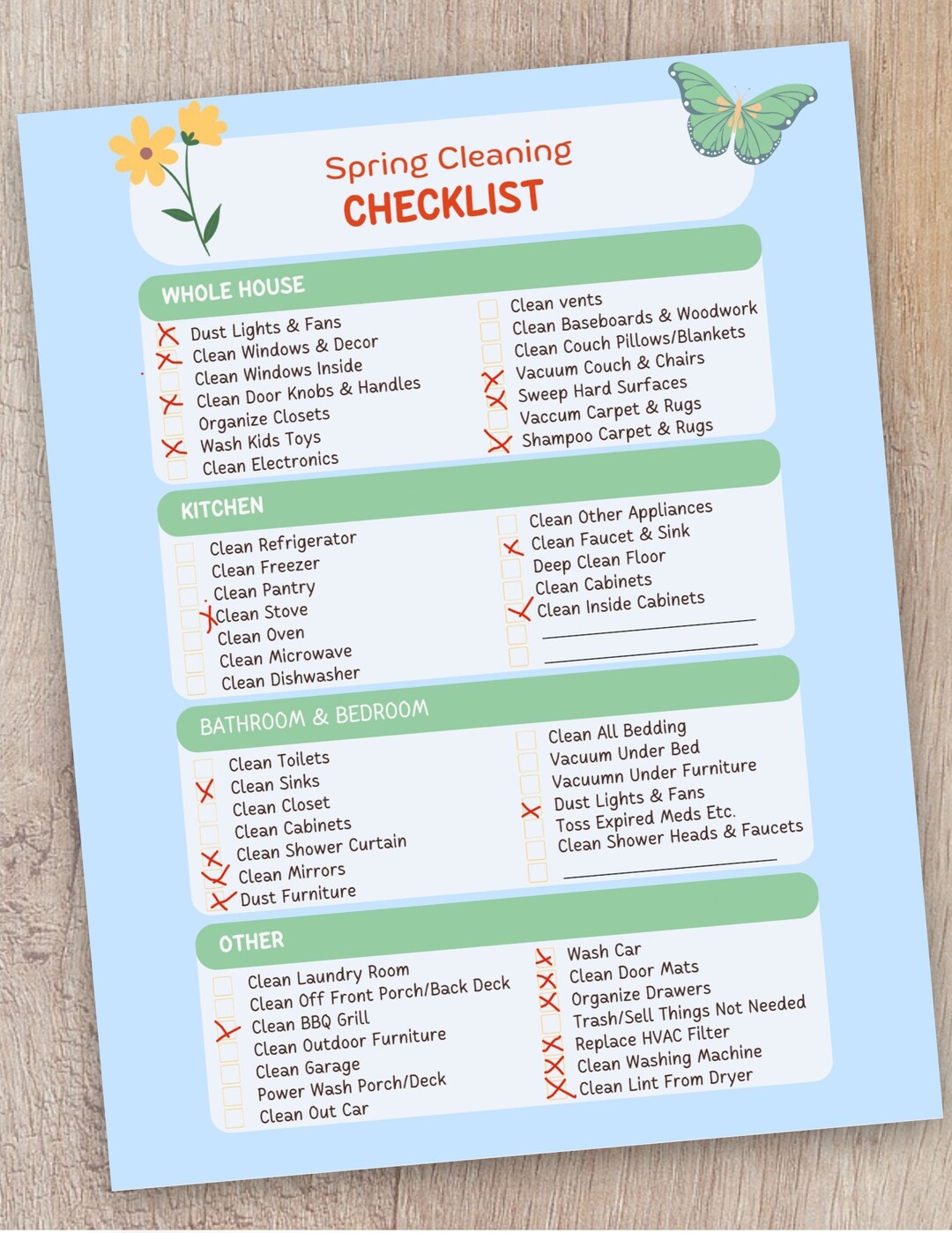 Spring Cleaning Checklist Printable Planner PDF, Schedule Planner ...