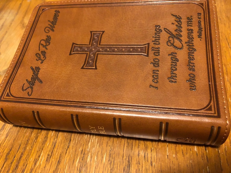 PERSONALIZED Leather BIBLE Custom Bible Engraved Bible Etsy