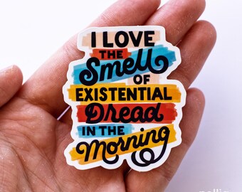 Sticker existentiële angst grappige inspiratie