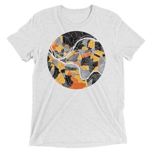 Pittsburgh Neighborhood Mapa Tri-Blend Camiseta