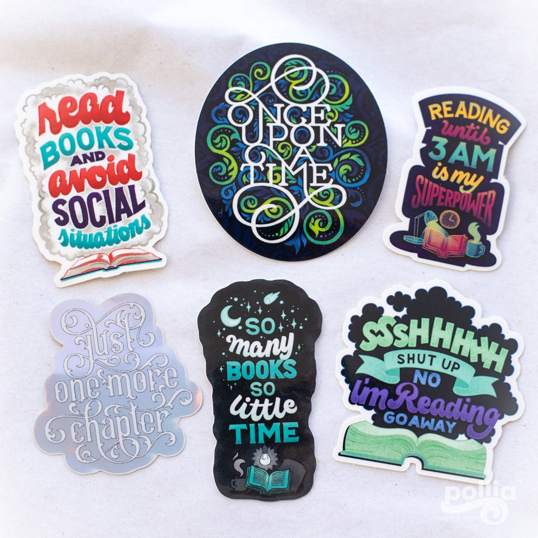 Bookworm Stickers: Reading Quotes Sticker Set - Etsy