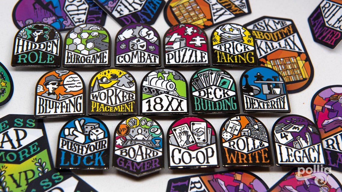 Board Game Genre Enamel Pins