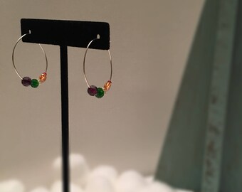 Rainbow Hoop Earrings