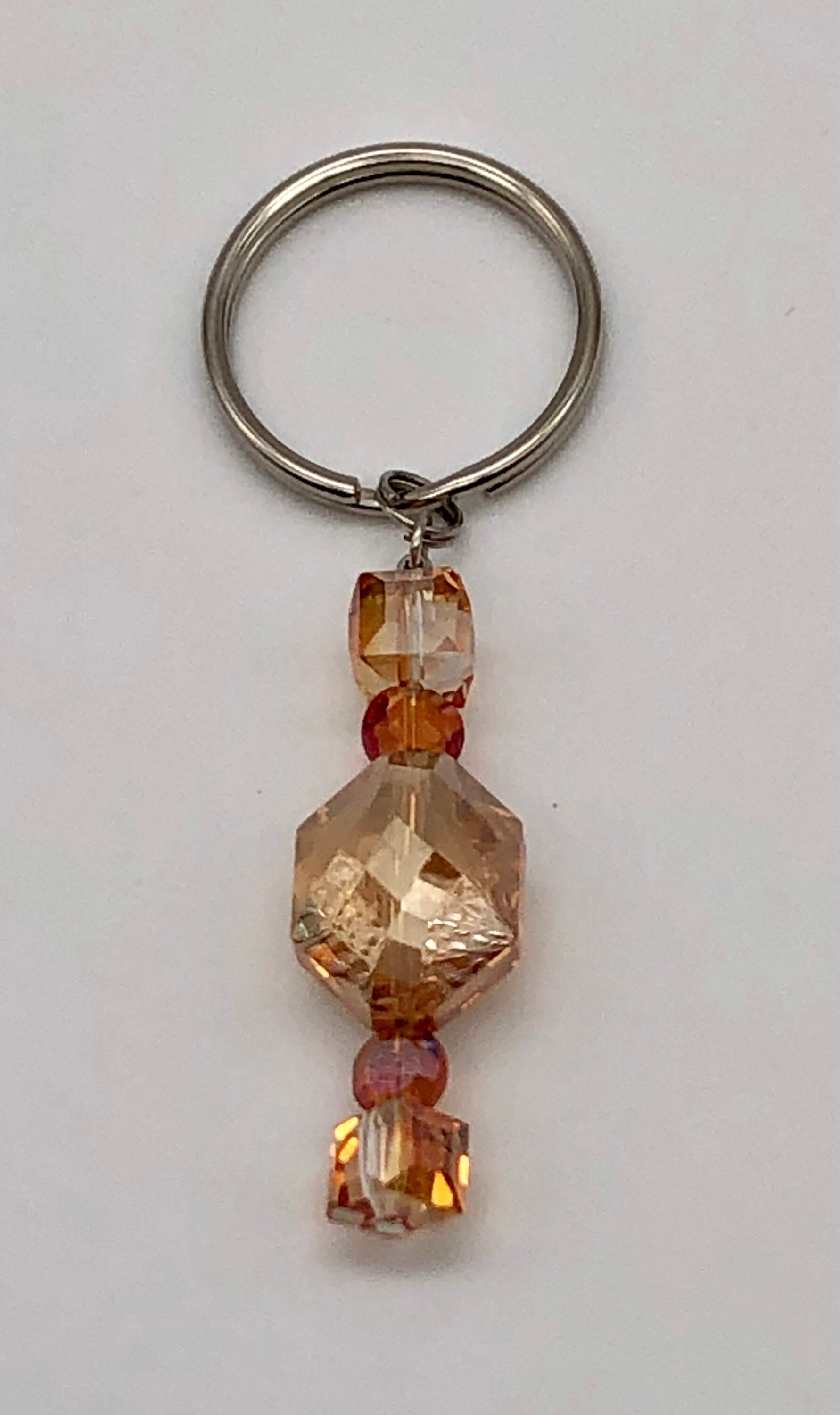 Glass Bead Keychain Beach Shell Keychain Silver Heart Etsy UK