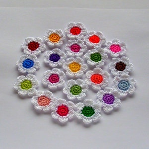 20 Small Hand Crochet Flowers Small White Flower - Etsy