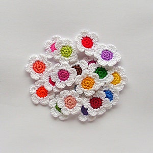 20 Small Hand Crochet Flowers Small White Flower - Etsy