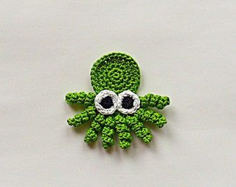 Crochet octopus applique, Sea creature embellishment, Miniature octopus applique, Octopus embellishment 2.2"/5.5cm