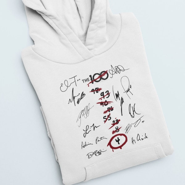 The 100 cw cast autograph hoodie | the 100 merchandise unisex hoodie clarke, octavia, murphy, raven