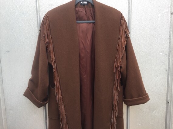 70's Oversized Fringe Wool Coat