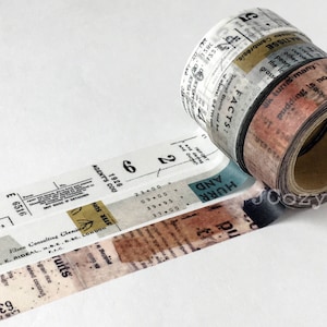 MONSTER Washi Tape YOHAKU-afplaktape Gele en groene waslaag Letters en cijfers