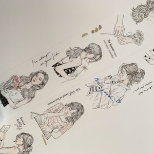CAMPIONE Washi Tape Pion Drawing girls (con carta protettiva sul retro)