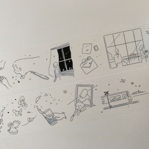 MONSTER Washi Tape ENJO studio Daily life 1 (met schutblad aan de achterkant)