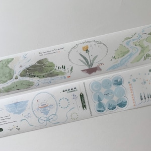 MONSTER Washi Tape Berg en rivier (met papier aan de achterkant)