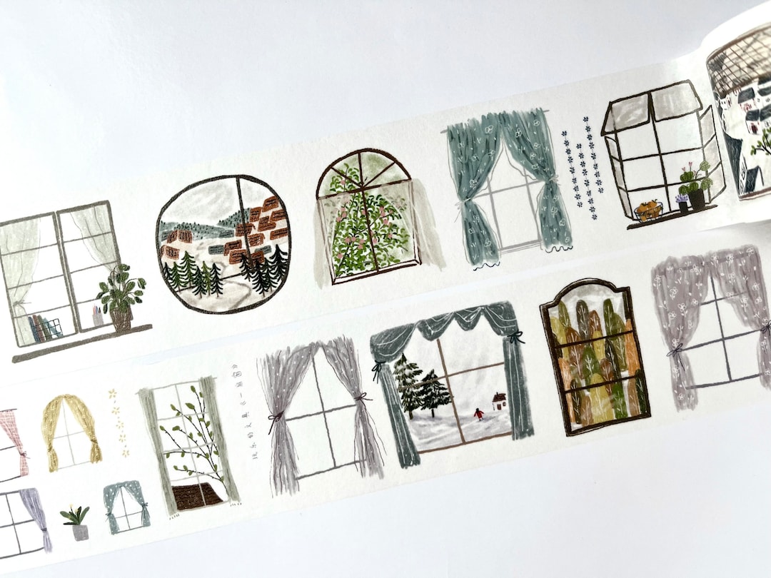 SAMPLE Washi Tape Windows with Release Paper at the Back Etsy