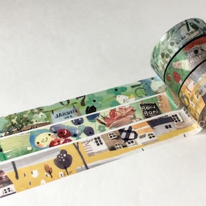 MONSTER Washi Tape Fion Stewart aquarel vol.1 Green path Tea time Village