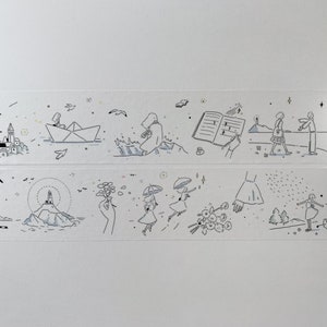 MONSTER Washi Tape ENJO studio Daily life 4 (met papier aan de achterkant)