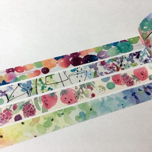 MONSTER / FULL ROLL Washi Tape Fion Stewart aquarel krijt bloemen aardbei kleur bloem