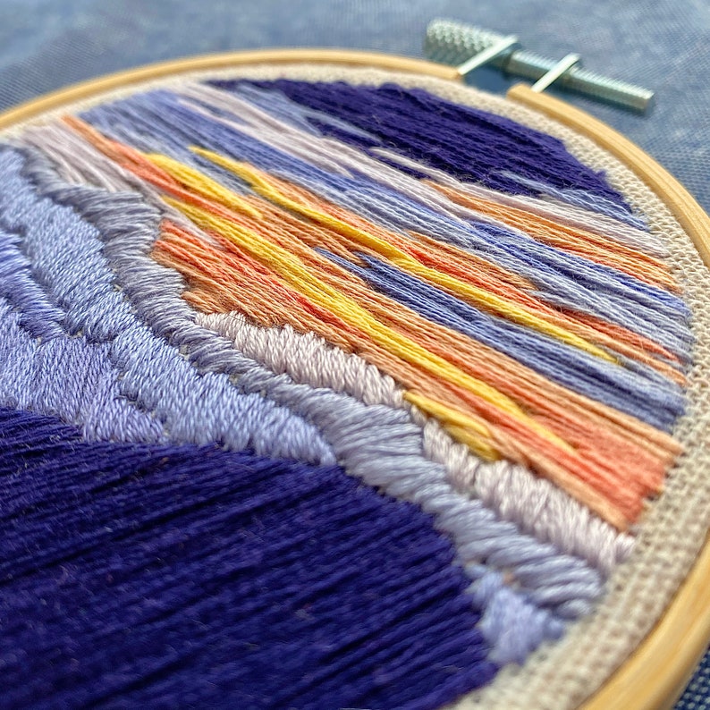 Smoky mountain sunrise embroidery pattern pdf stitch at home  etsy