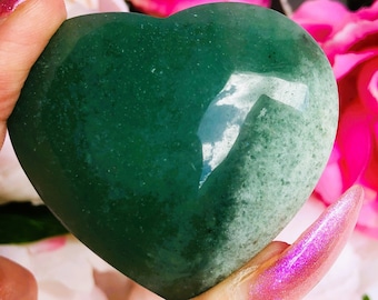 Avventurina verde amore cuore intagliato a mano cristallo
