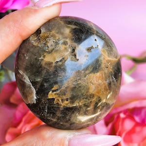Black Moonstone Palm Stone Crystal