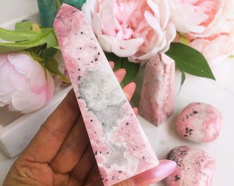 Rhodonite Crystal Obelisk Peruvian Tower
