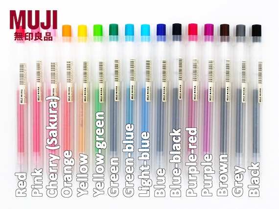 Muji Smooth Gel Ink Ballpoint Pen Knock Type 10-Pieces Set, 0.5 mm Nib Siz,  Blue/Black