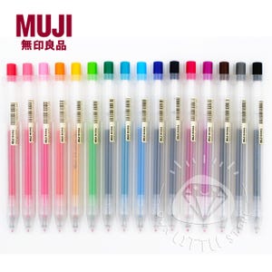 Muji 0.5mm Smooth Gel Knock Type Retractable Gel Ink Clip Pens