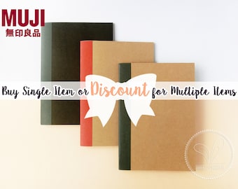 Quaderno Muji A6 Kraft con griglia/vuoto/a righe: carta millimetrata, agenda, nota, agenda, diario