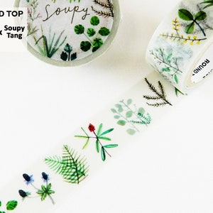 20mm width | Round Top - Shoukei x Soupy Tang - Plants Washi Masking Tape
