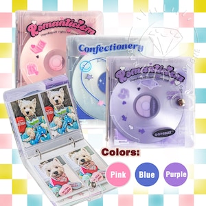 Álbum de fotos de PVC con dos anillas y botón para CD/carpeta/almacenamiento para tarjetas fotográficas K-pop, Fujifilm Instax Mini y tarjetas de juego