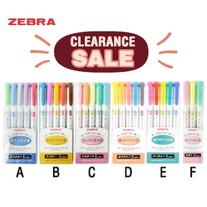 SALDI DI LIQUIDAZIONE! Set da 3 colori / Set da 5 colori di evidenziatore Zebra Mildliner / Doppia punta / Doppia faccia / Doppia estremità (punta fine + grassetto)