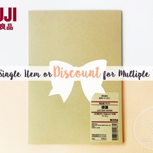 Muji A5 Papel de carta reciclado / Bloc de notas rayado - Planificador, Nota, Cuaderno